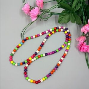 Multi Coloured Genuine Stone Dyed Howlite Strand Vintage Necklace